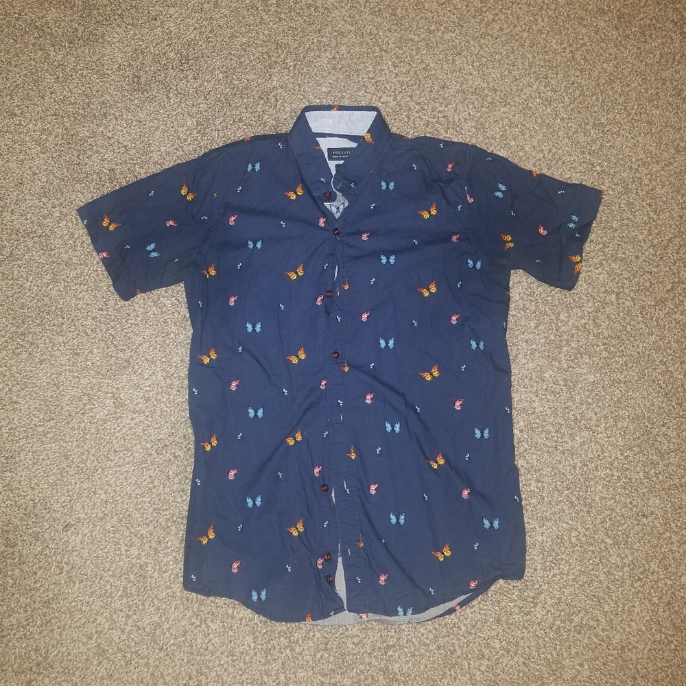 butterfly button up shirt